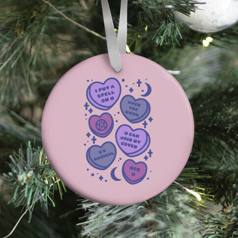 Witchy Candy Hearts  Ornament