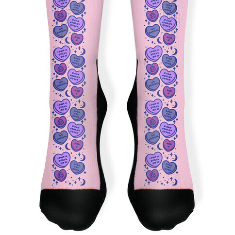 Witchy Candy Hearts  Sock