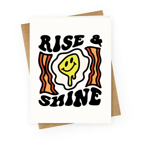 Rise And Shine Smiley Face Groovy Aesthetic Greeting Card