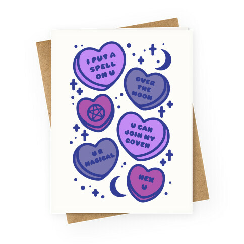 Witchy Candy Hearts  Greeting Card