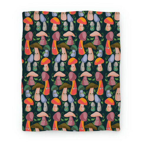 Kawaii Cottage Mushrooms Blanket