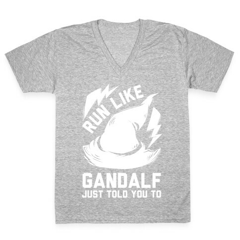 Run Like Gandalf V-Neck Tee Shirt
