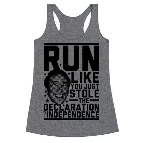 Run Like Nick Cage Racerback Tank Top