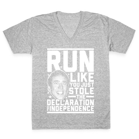 Run Like Nick Cage V-Neck Tee Shirt