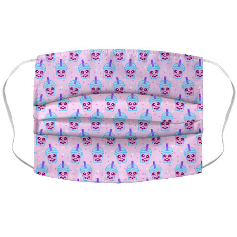 Kawaii Boba Heart Pattern Accordion Face Mask