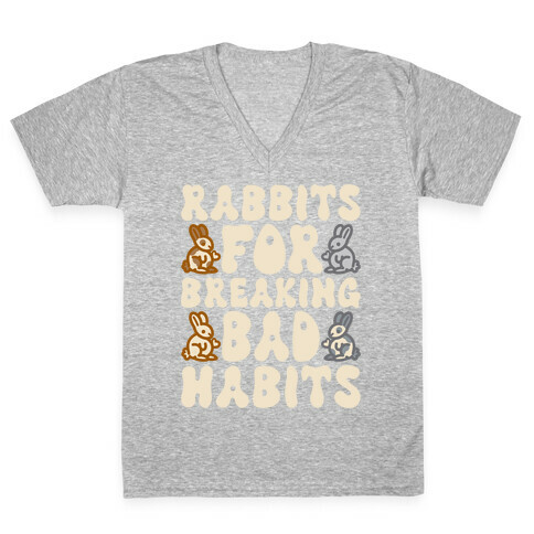 Rabbits For Breaking Bad Habits V-Neck Tee Shirt