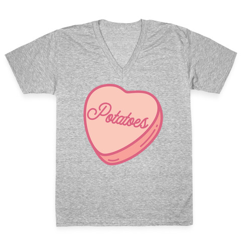 Potatoes Candy Heart V-Neck Tee Shirt