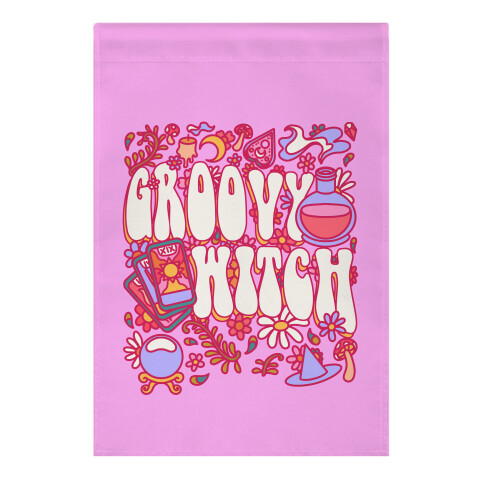 Groovy Witch Garden Flag