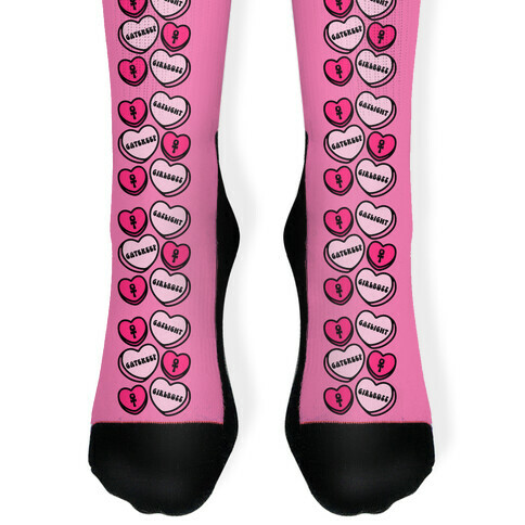 Gaslight Gatekeep Girlboss Candy Hearts Parody Sock