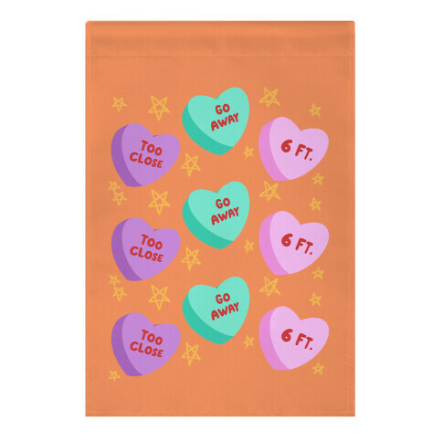 Distant Candy Hearts Garden Flag