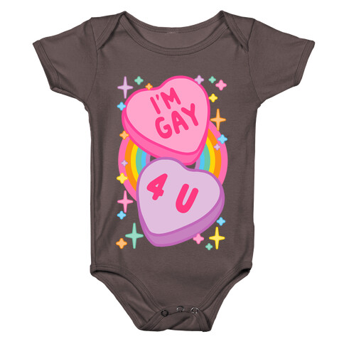 I'm Gay For You Candy Hearts Baby One-Piece