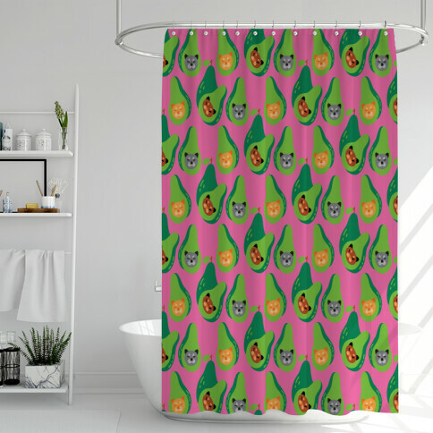 Avo-Kitties Pattern Shower Curtain