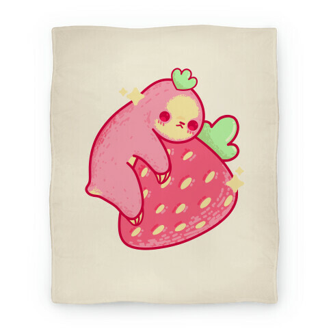 Strawberry Sloth Pattern Blanket