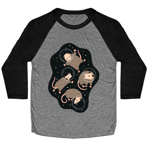 Opossums In Space Baseball Tee