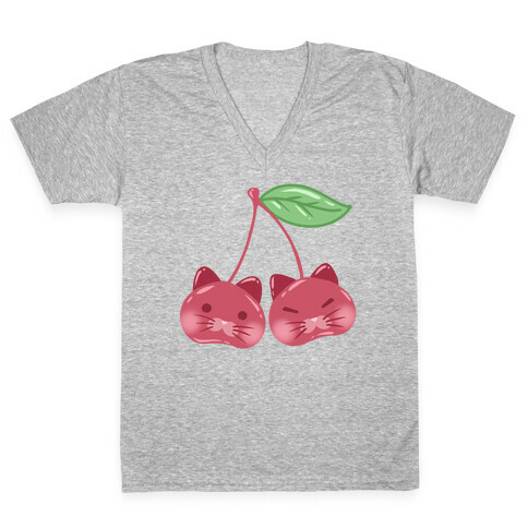 Cherry Kitties V-Neck Tee Shirt