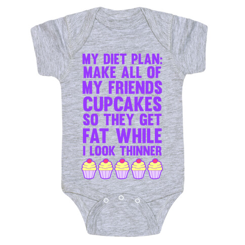 My Diet Plan (Cupcakes) Baby One-Piece