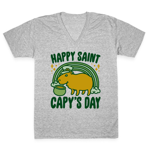 Happy Saint Capy's Day V-Neck Tee Shirt