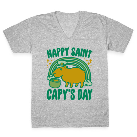 Happy Saint Capy's Day V-Neck Tee Shirt