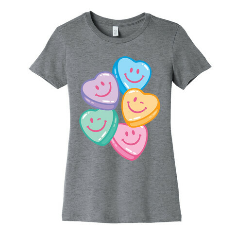 Smiley Candy Hearts Womens T-Shirt