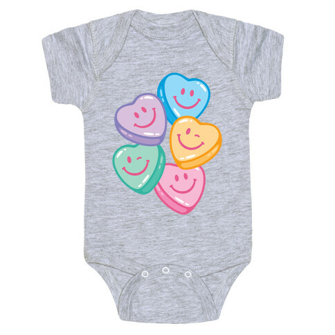 Smiley Candy Hearts Baby One-Piece