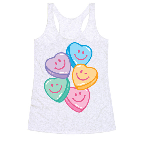 Smiley Candy Hearts Racerback Tank Top