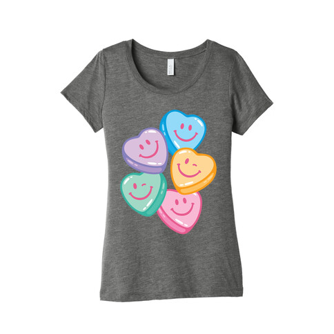 Smiley Candy Hearts Womens T-Shirt