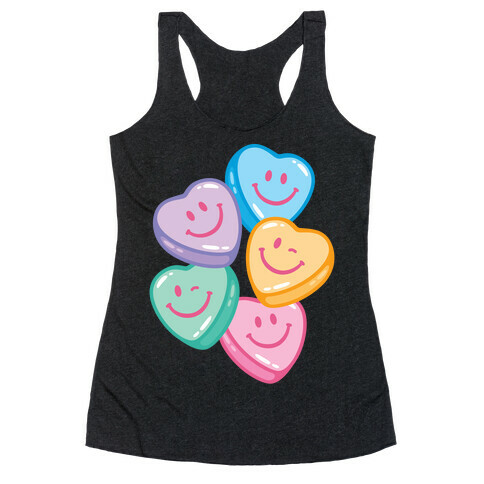 Smiley Candy Hearts Racerback Tank Top