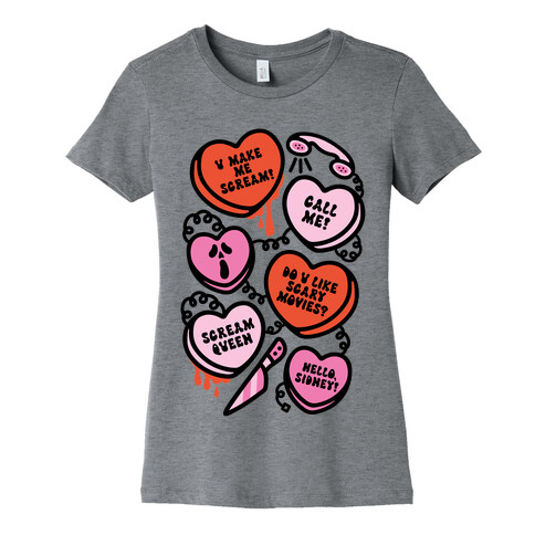 Scream Queen Candy Hearts Parody Womens T-Shirt