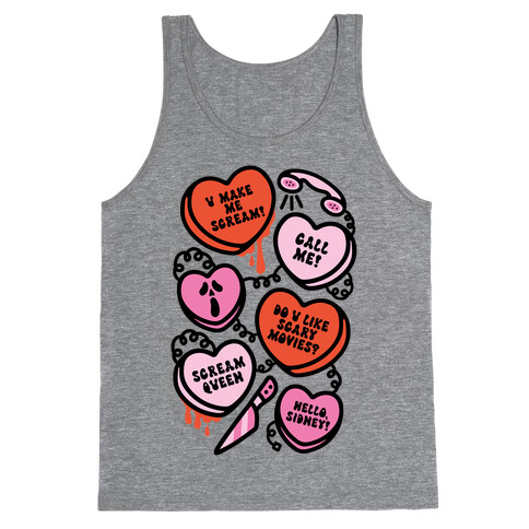 Scream Queen Candy Hearts Parody Tank Top