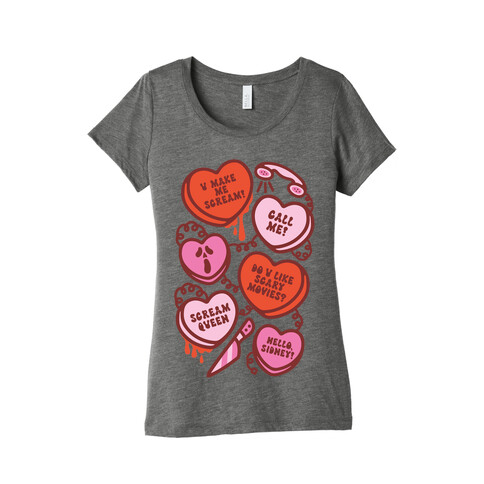 Scream Queen Candy Hearts Parody Womens T-Shirt