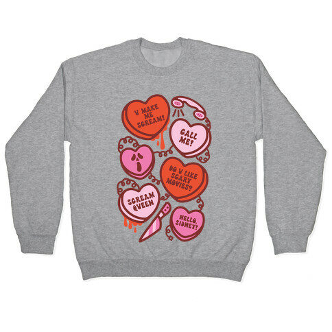 Scream Queen Candy Hearts Parody Pullover