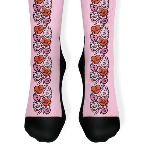Scream Queen Candy Hearts Parody Sock