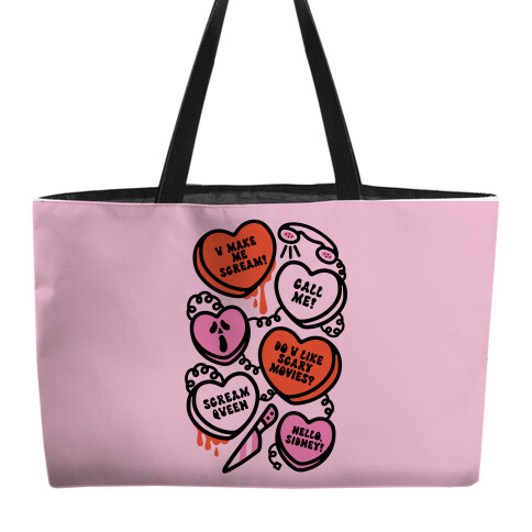 Scream Queen Candy Hearts Parody Weekender Tote