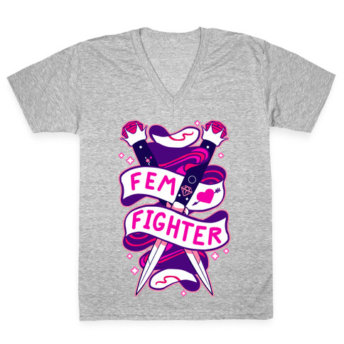 Fem Fighter V-Neck Tee Shirt