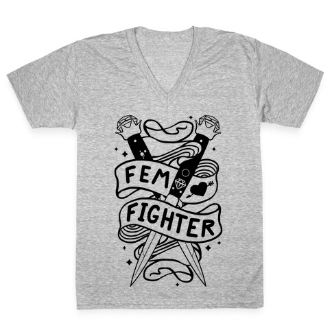 Fem Fighter V-Neck Tee Shirt