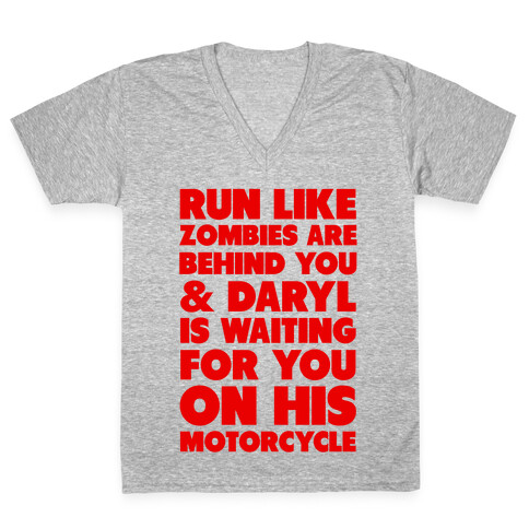 Run Like Daryl is Waiting V-Neck Tee Shirt