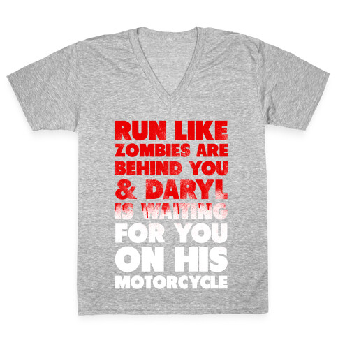 Run Like Daryl is Waiting (Bloody) V-Neck Tee Shirt