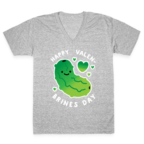 Happy Valen-Brines Day V-Neck Tee Shirt