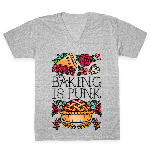 Baking Is Punk V-Neck Tee Shirt