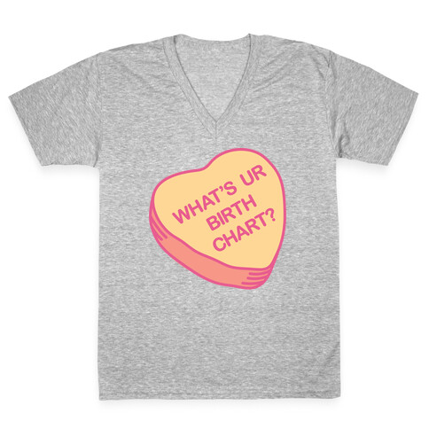 What's Ur Birth Chart? Candy Heart V-Neck Tee Shirt