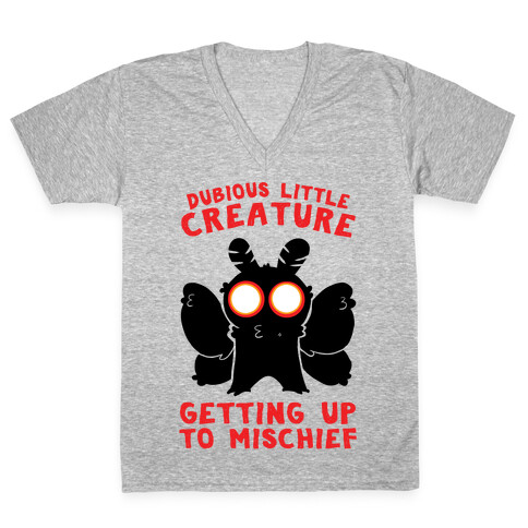 Dubious Little Creature Mothman V-Neck Tee Shirt