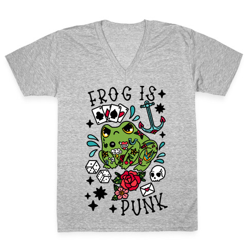 Frog Is Punk V-Neck Tee Shirt