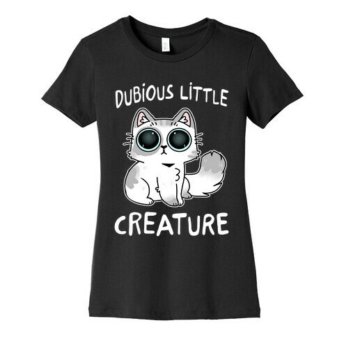 Dubious Little Creature Cat Womens T-Shirt