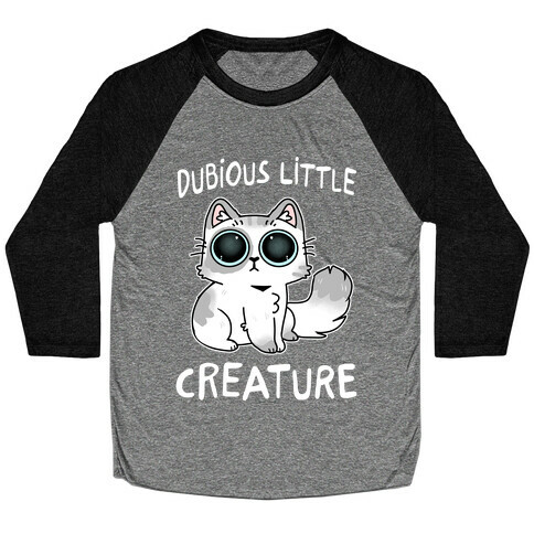 Dubious Little Creature Cat Baseball Tee