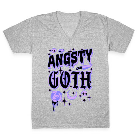 Angsty Goth  V-Neck Tee Shirt