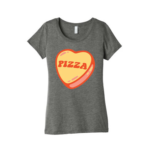 Pizza Candy Heart Womens T-Shirt