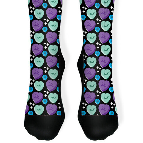 Ze/Zir Candy Hearts Pattern Sock