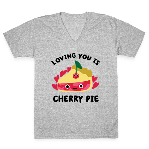 Loving You Is Cherry Pie V-Neck Tee Shirt