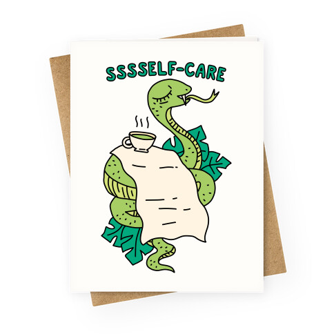 Sssself-Care Snake Greeting Card