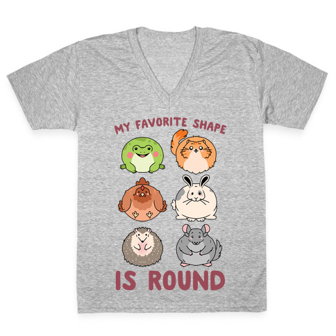 My Favorite Shape Is Round V-Neck Tee Shirt